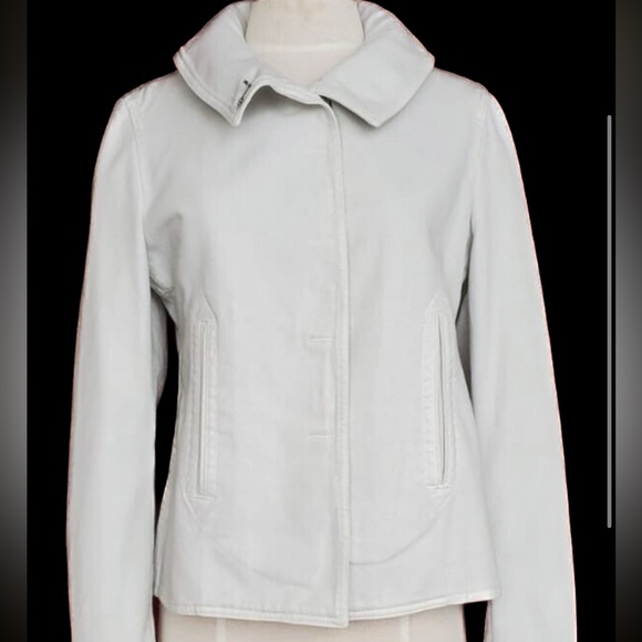 TOM FORD GUCCI WHITE DENIM JACKET WITH MONGOLIAN LAMB FUR (removable) M - Picture 2 of 4
